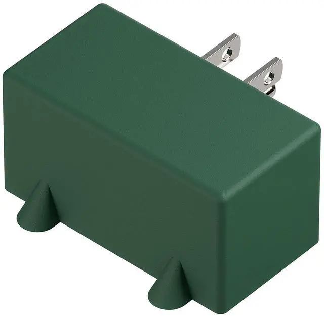 Alt view image 7 of 7 - NEMA 5-15P to Dual 5-15R Adapter, Plugrand 90 Degree Downward Angled NEMA 5-15P Male to Female Adapter, Angled USA Power Adapter, 3 Prong Direction Changer Space Save Plug Green PA-0508G