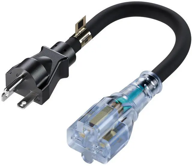 Main image of NEMA 6-20P to 6-15R/6-20R Extension Cord, Heavy Duty Converter Cable | 250V ONLY NOT for 110V Outlets, NOT Standard 5-15P Plug, Cord with Red Indicator Light for Air Conditioner