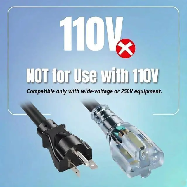 Alt view image 2 of 7 - NEMA 6-20P to 6-15R/6-20R Extension Cord, Heavy Duty Converter Cable | 250V ONLY NOT for 110V Outlets, NOT Standard 5-15P Plug, Cord with Red Indicator Light for Air Conditioner