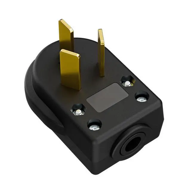 Alt view image 4 of 7 - Nema 10-50P Plug, Plugrand ETL Listed 50 Amp 125/250 Volt Angle Plug | 3 Pole 3 Wire Grounding Straight Blade for Dryers and Ranges, Works with Cable OD Max. 1.0 Inch