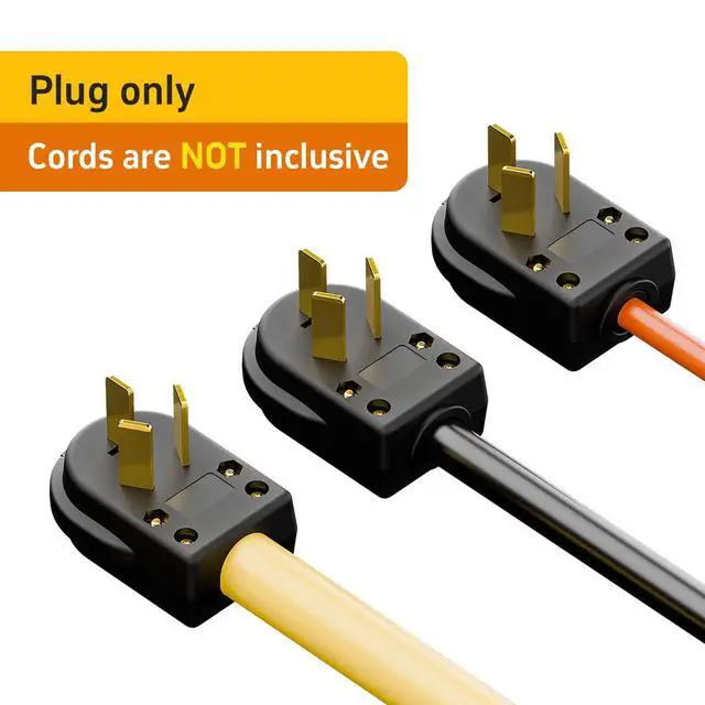 Alt view image 7 of 7 - 2 in 1 Nema 10-30P & NEMA 10-50P Plug, Plugrand UL Listed 30/50 Amp 125/250 Volt Angle Plug, 3 Pole 3 Wire Straight Blade for Dryer Ranges Replacement Connector, Support Cable OD Max. 1.0 Inch