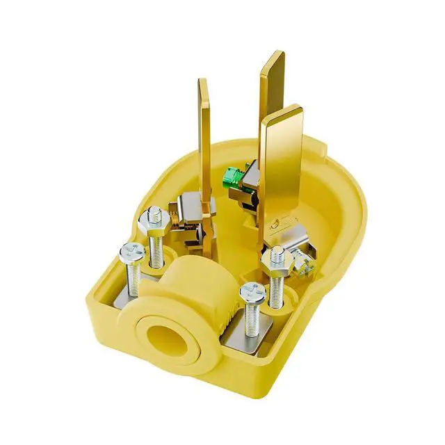 Alt view image 5 of 7 - Nema 10-50P 50 Amp 125/250 Volt Angle Plug, 3 Pole 3 Wire Grounding Straight Blade for Dyers and Ranges, Works with Cable OD Max. 1.0 Inch Yellow