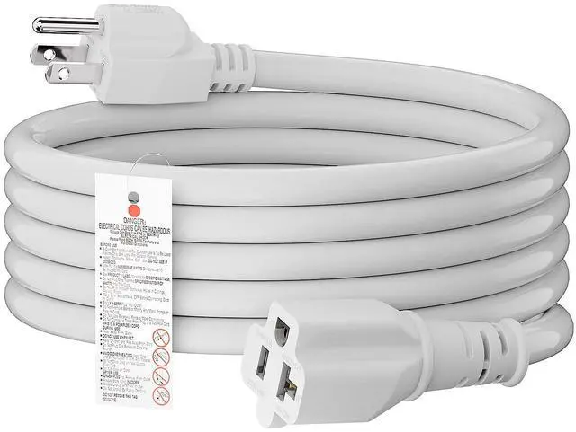 Main image of 10-Feet 15 Amp Household AC Plug to 20 Amp T Blade Adapter Cable, Plugrand 14AWG 15 Amp to 20 Amp Plug Adapter Cord Nema 5-15P to 5-15R/5-20R 20Amp Comb AC Power Cord, White