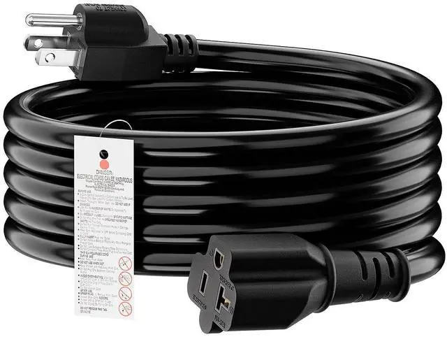 Main image of 10FT 5-15P Male to 5-15R/5-20R Female T Blade Adapter Cable | 14AWG 15 Amp to 20 Amp Plug Adapter Cord Nema 5-15P to 5-15R/5-20R 20Amp Comb AC Power Cord, Black