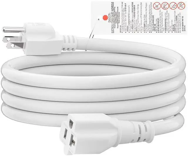 Main image of 6FT 15 Amp Household AC Plug to 20 Amp T Blade Adapter Cable, 14AWG 15 Amp to 20 Amp Plug Adapter Cord Nema 5-15P to 5-15R/5-20R 20Amp Comb AC Power Cord, White