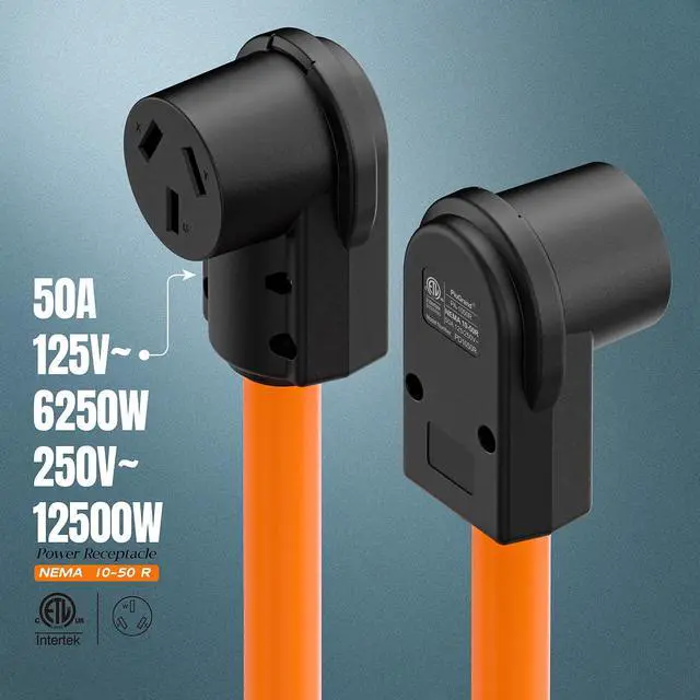 Alt view image 6 of 7 - NEMA 10-50R Plug,10-50 50A/125/250V Female Connector, (ETL Certified) 50Amp 125/250Volt Cord End Socket, Female 50A Dryer Receptacle, Heavy Duty, Black.