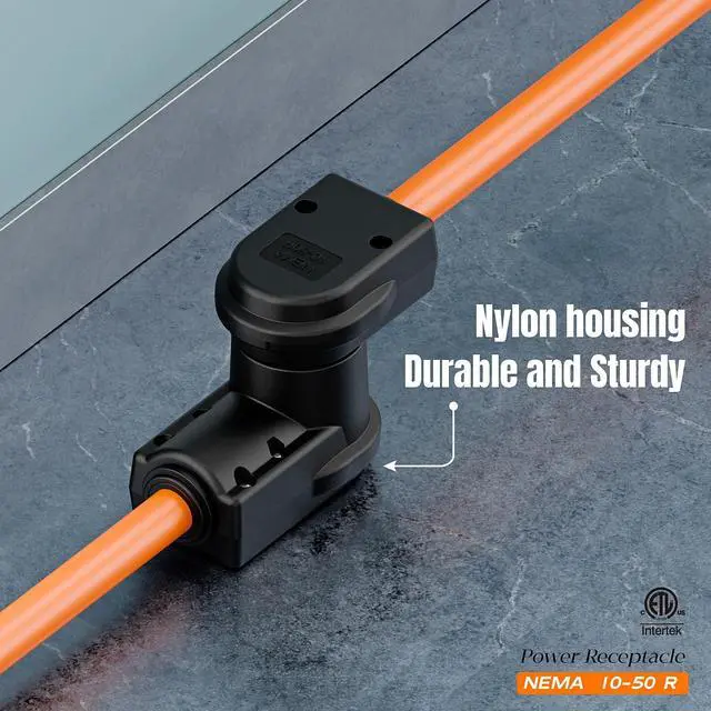 Alt view image 7 of 7 - NEMA 10-50R Plug,10-50 50A/125/250V Female Connector, (ETL Certified) 50Amp 125/250Volt Cord End Socket, Female 50A Dryer Receptacle, Heavy Duty, Black.