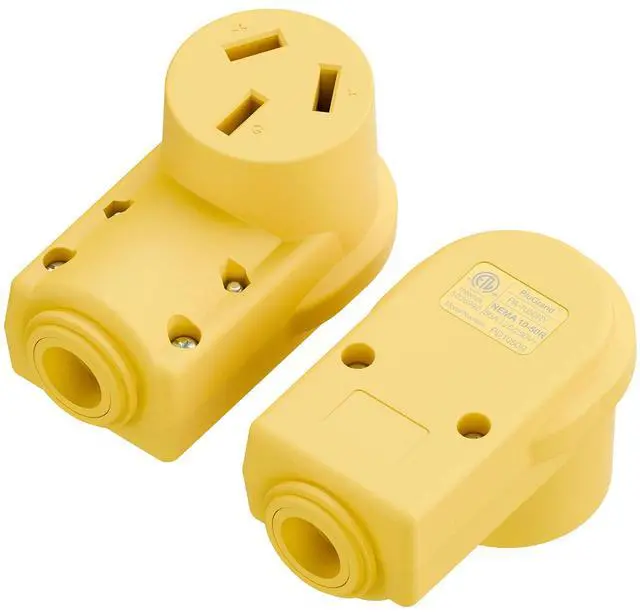 Main image of (2PACK) NEMA 10-50R Plug,10-50 50A/125/250V Female Connector, (ETL Certified) 50Amp 125/250Volt Cord End Socket, Female 50A Dryer Receptacle, Heavy Duty, Yellow.