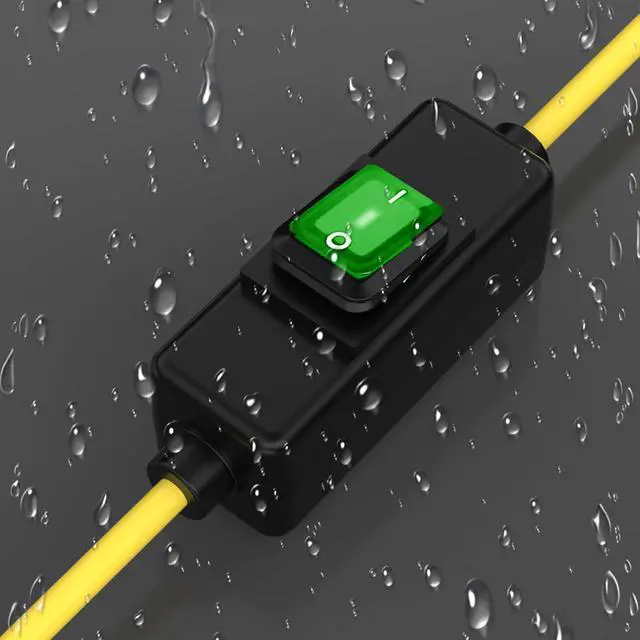Alt view image 3 of 4 - 15FT Waterproof Extension Cord with On/Off Switch, 12AWG Outdoor Power Cord | NEMA 5-15P to 5-15R/ 5-20R/ 6-15R/ 6-20R, IP57 Rated, 20A 125V SJTW, Ideal for Outdoor Lights, Pumps, Christmas Trees
