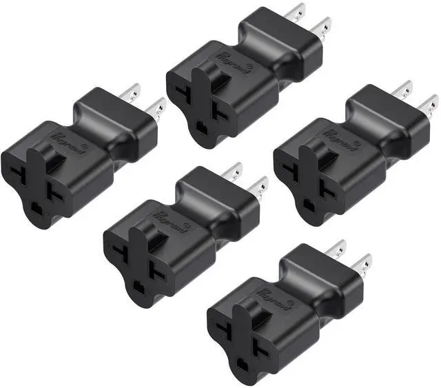 Main image of Four-in-One 15 Amp to 20 Amp T Blade Adapter - 5-15P to 5-20R/6-15R/6-20R AC Power Adapter, 15A 125V to 20A 250V (5 Pack)