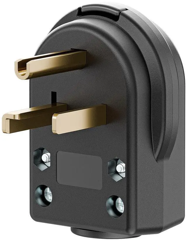 Main image of 30AMP 125 Volt Nema 5-30P Plug, Plugrand 30 Amp 125 Volt Angle Plug, 3 Pole 3 Wire Grounding Straight Blade Connector for Welders, Work with Cable OD Max. 1.0 Inch