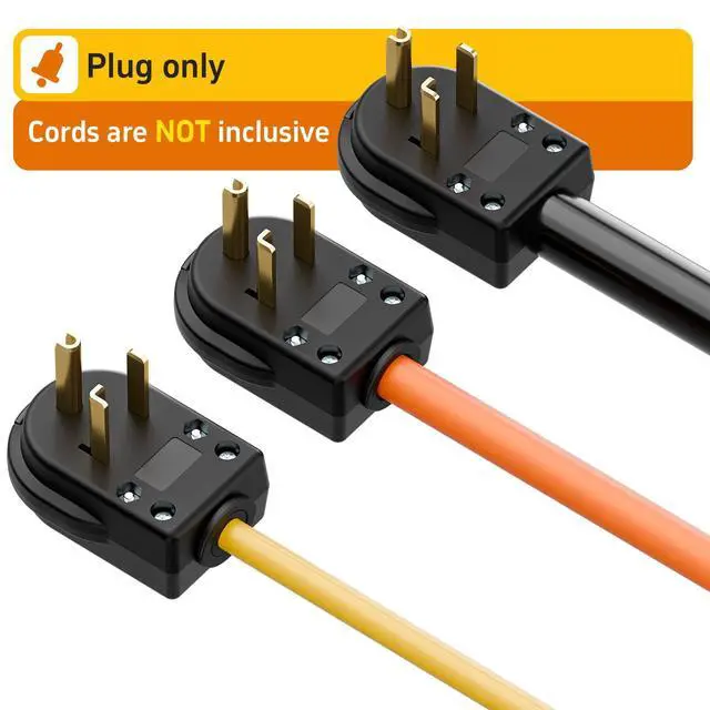 Alt view image 4 of 7 - 30AMP 125 Volt Nema 5-30P Plug, Plugrand 30 Amp 125 Volt Angle Plug, 3 Pole 3 Wire Grounding Straight Blade Connector for Welders, Work with Cable OD Max. 1.0 Inch