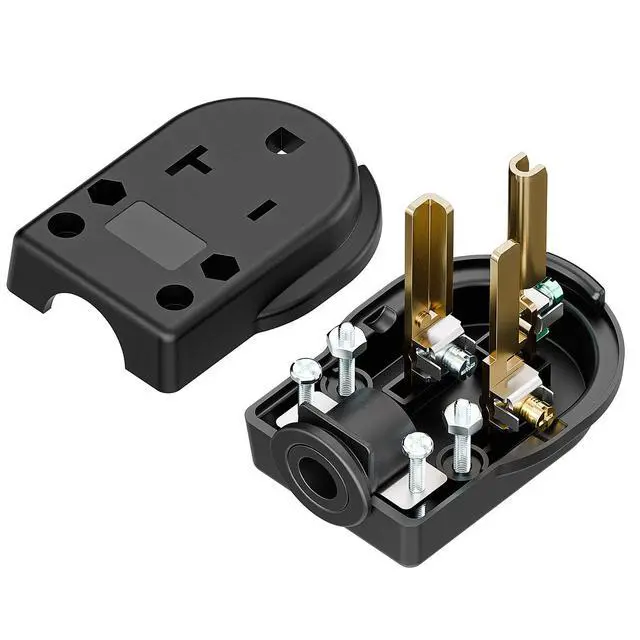 Alt view image 5 of 7 - 30AMP 125 Volt Nema 5-30P Plug, Plugrand 30 Amp 125 Volt Angle Plug, 3 Pole 3 Wire Grounding Straight Blade Connector for Welders, Work with Cable OD Max. 1.0 Inch