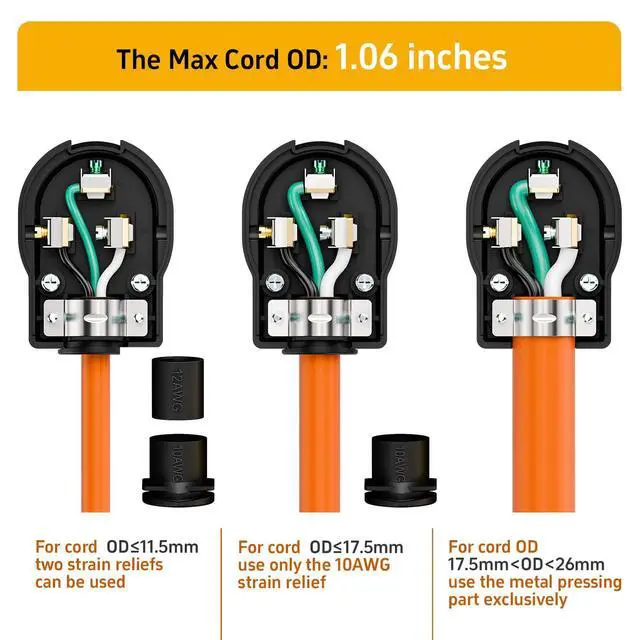 Alt view image 7 of 7 - 30AMP 125 Volt Nema 5-30P Plug, Plugrand 30 Amp 125 Volt Angle Plug, 3 Pole 3 Wire Grounding Straight Blade Connector for Welders, Work with Cable OD Max. 1.0 Inch