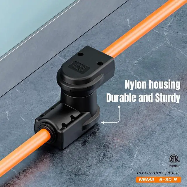 Alt view image 7 of 7 - NEMA 5-30R Socket, 5-30 Female Connector, (ETL Certified) 30Amp 125Volt Heavy Duty Receptacle, Black Color.