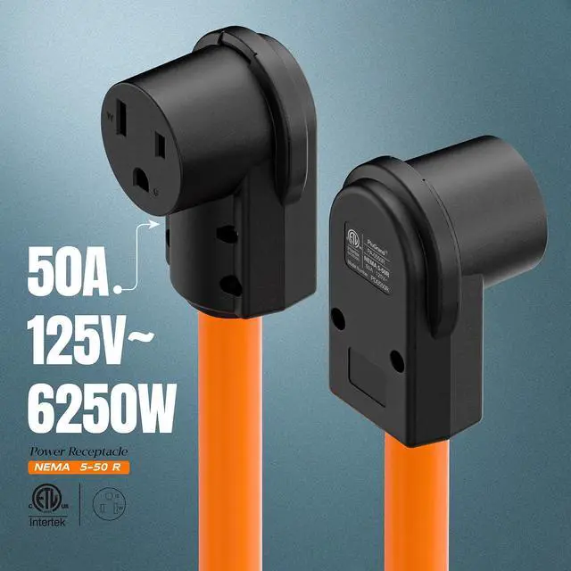 Alt view image 6 of 7 - NEMA 5-50R Socket,5-50R Female Connector, (ETL Certified) 50Amp 125Volt 50A/125V Heavy Duty Receptacle, Black Color.