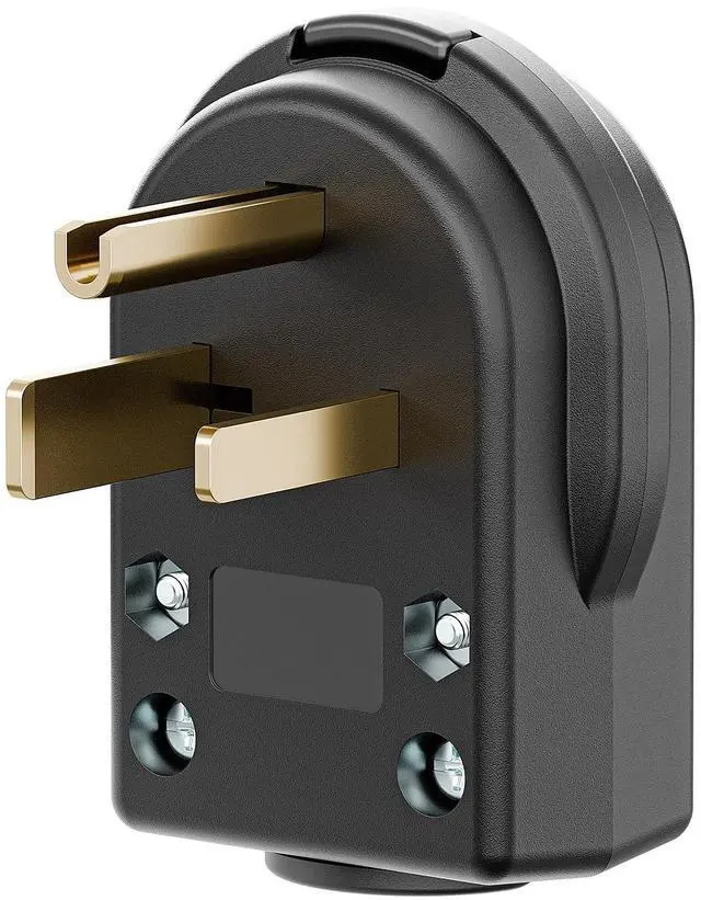 Main image of 50AMP 125 Volt Nema 5-50P Plug 50 Amp 125 Volt Angle Plug, 3 Pole 3 Wire Grounding Straight Blade Plug for Welders, Work with Cable OD Max. 1.06Inch
