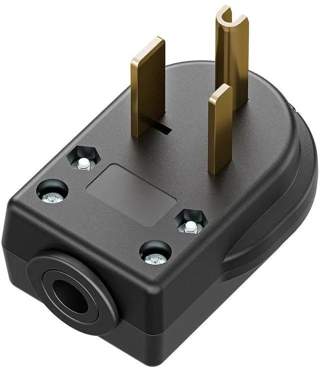 Alt view image 6 of 7 - 50AMP 125 Volt Nema 5-50P Plug 50 Amp 125 Volt Angle Plug, 3 Pole 3 Wire Grounding Straight Blade Plug for Welders, Work with Cable OD Max. 1.06Inch