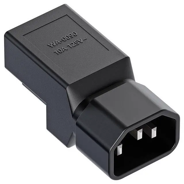 Alt view image 7 of 7 - IEC 320 C14 to Nema 5-15R AC Adapter, Vellcon C14 to 5-15R USA 3Pole Power Adapter, IEC 3Pole Male to USA Female AC Converter, Black Color