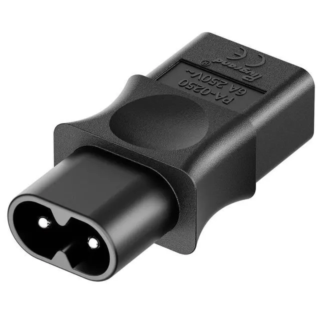 Alt view image 2 of 7 - PA-0250 IEC C8 to C9 Power Adapter, IEC 320 C9 Power Cord Adapter | Replacement Adapters Compatible with Roland MK-80, D-50 Synthesizer, MKS-20/ SG1D, Black