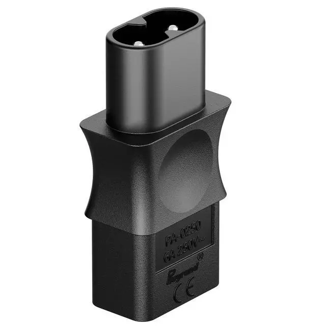 Alt view image 7 of 7 - PA-0250 IEC C8 to C9 Power Adapter, IEC 320 C9 Power Cord Adapter | Replacement Adapters Compatible with Roland MK-80, D-50 Synthesizer, MKS-20/ SG1D, Black