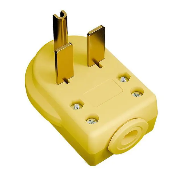 Alt view image 3 of 7 - Nema 6-30P Plug Welder Plug 30 Amp 250 Volt Plug, 3 Pole 3 Wire Grounding Straight Blade Plug for Welders, Work with Cable OD Max. 1.0 Inch Yellow
