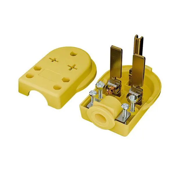 Alt view image 4 of 7 - Nema 6-30P Plug Welder Plug 30 Amp 250 Volt Plug, 3 Pole 3 Wire Grounding Straight Blade Plug for Welders, Work with Cable OD Max. 1.0 Inch Yellow