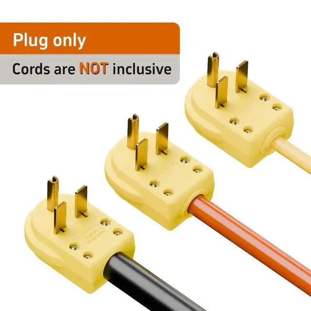 Alt view image 6 of 7 - Nema 6-30P Plug Welder Plug 30 Amp 250 Volt Plug, 3 Pole 3 Wire Grounding Straight Blade Plug for Welders, Work with Cable OD Max. 1.0 Inch Yellow