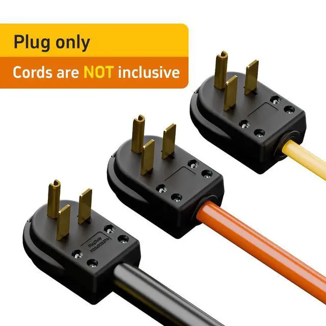 Alt view image 7 of 7 - Nema 6-30P Plug Welder Plug 30 Amp 250 Volt Angle Plug, 3 Pole 3 Wire Grounding Straight Blade Plug for Welders, Work with Cable OD Max. 1.0 Inch