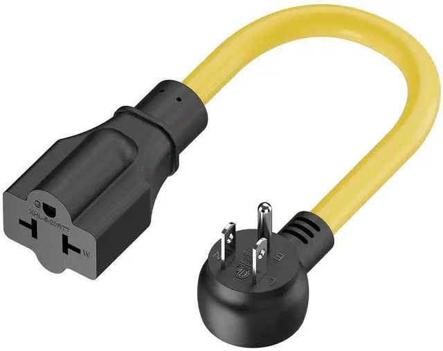 Main image of Heavy Duty 4 in 1 NEMA 5-15P Adapter Cord 12AWG, Plugrand NEMA 5-15P to 5-15R, 5-20R, 6-15R, 6-20R Adapter Cable, 15A/125V Household AC Plug to 20 Amp T Blade Extension Cable
