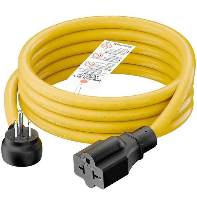 Alt view image 2 of 7 - Indoor/Outdoor Extension Cord, Plugrand Angled 4 in 1 3 Prong Power Cord | 6FT NEMA 5-15P to 5-15R, 5-20R, 6-15R, 6-20R Adapter Cable, Heavy Duty, SJTW 12-AWG, 15A Household Plug to 20A T Blade Cable
