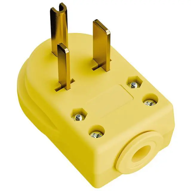 Alt view image 6 of 7 - Nema 6-50P Welder Plug,50 Amp 250 Volt Plug, Plugrand 3 Pole 3 Wire Grounding Straight Blade Plug for Welders, Work with Cable OD Max. 1.06 Inch Yellow