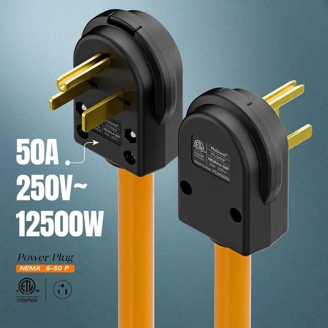 Alt view image 5 of 7 - (2PACK) NEMA 6-50P Plug,6-50P 50A/250V Welder Male Plugs, (ETL Certified) 50Amp 250Volt Cord End Connector for Welders & Driers, Heavy Duty Welder 3-Prong, Black