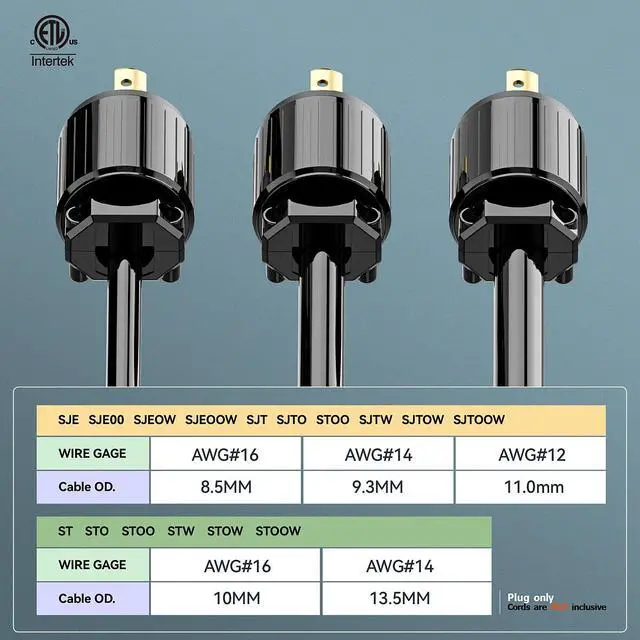 Alt view image 5 of 7 - 2PACK NEMA L7-15P Locking Plug, (ETL Listed) Cord End Connector, Twist Lock L7-15 15Amp 277Volt Female AC Connector, Industrial Grade 15A 277V Replacement Plugs PDL715P Black