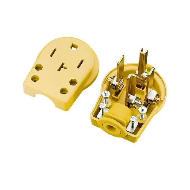 Alt view image 2 of 7 - (2Pack) Nema 14-30P Plug 30 Amp 125/250 Volt Angle Plug, Plugrand 30Amp Plug for Dyer and Ranges, Work with Cable OD Max. 1.06 Inch Yellow
