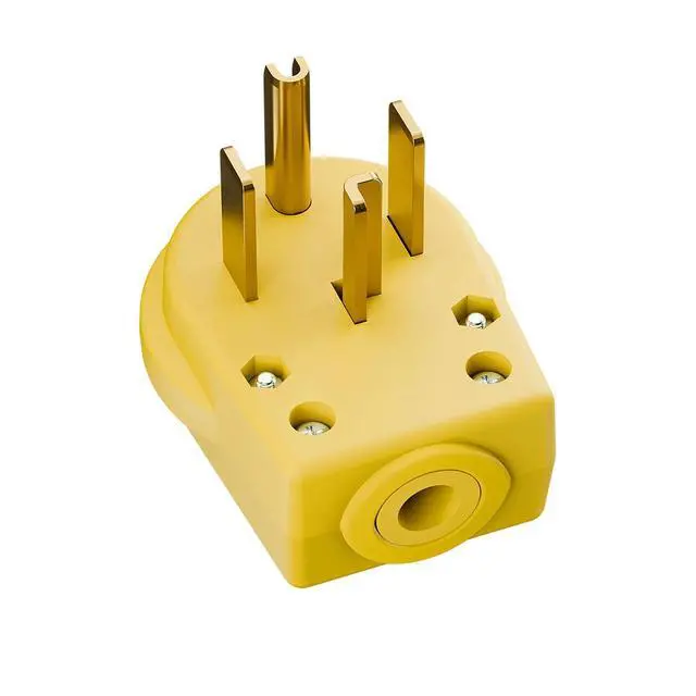 Alt view image 5 of 7 - (2Pack) Nema 14-30P Plug 30 Amp 125/250 Volt Angle Plug, Plugrand 30Amp Plug for Dyer and Ranges, Work with Cable OD Max. 1.06 Inch Yellow