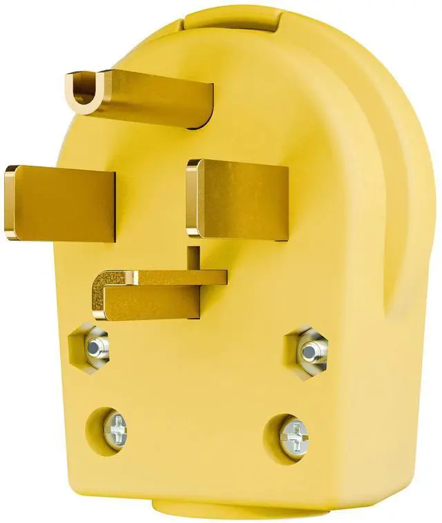 Main image of Nema 14-30P Plug 30 Amp 125/250 Volt Angle Plug, Plugrand 30Amp Plug for Dyer and Ranges, Work with Cable OD Max. 1.06 Inch Yellow