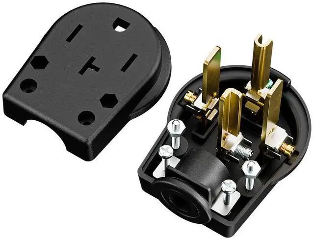 Alt view image 3 of 7 - Nema 14-30P Plug 30 Amp 125/250 Volt Angle Plug, 30Amp 125/250Volt Plug for Dyer and Ranges, Work with Cable OD Max. 1.06 Inch