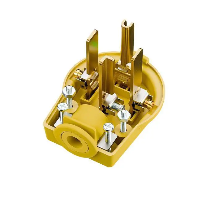 Alt view image 5 of 7 - Nema 14-30P Plug 30 Amp 125/250 Volt Angle Plug, Plugrand 30Amp Plug for Dyer and Ranges, Work with Cable OD Max. 1.06 Inch Yellow