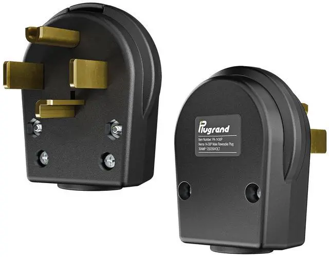 Main image of (2Pack) Nema 14-30P Plug 30 Amp 125/250 Volt Angle Plug, 30Amp 125/250Volt Plug for Dyer and Ranges, Work with Cable OD Max. 1.06 Inch