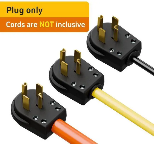 Alt view image 6 of 7 - Nema 14-30P Plug 30 Amp 125/250 Volt Angle Plug, 30Amp 125/250Volt Plug for Dyer and Ranges, Work with Cable OD Max. 1.06 Inch