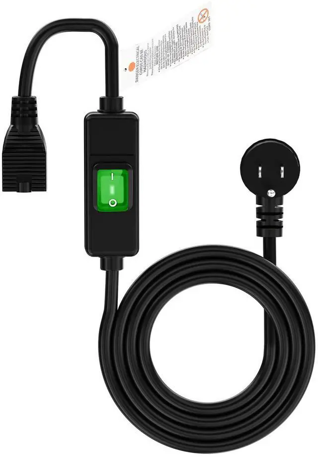 Main image of Right Angle Outdoor Waterproof 3 Prong Extension Switch Cord 15FT | SJTW 14AWG 3C IP57 Waterproof, in-Line On/Off Switch Extension Cord, Max.20A 125V Heavy Duty Inline Switch