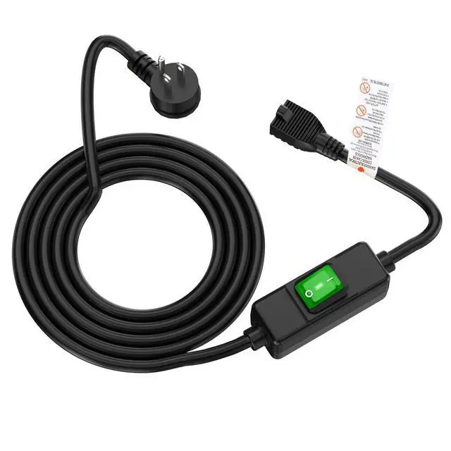 Alt view image 3 of 6 - Right Angle Outdoor Waterproof 3 Prong Extension Switch Cord 15FT | SJTW 14AWG 3C IP57 Waterproof, in-Line On/Off Switch Extension Cord, Max.20A 125V Heavy Duty Inline Switch