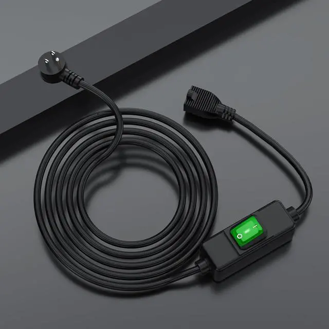 Alt view image 6 of 6 - Right Angle Outdoor Waterproof 3 Prong Extension Switch Cord 15FT | SJTW 14AWG 3C IP57 Waterproof, in-Line On/Off Switch Extension Cord, Max.20A 125V Heavy Duty Inline Switch
