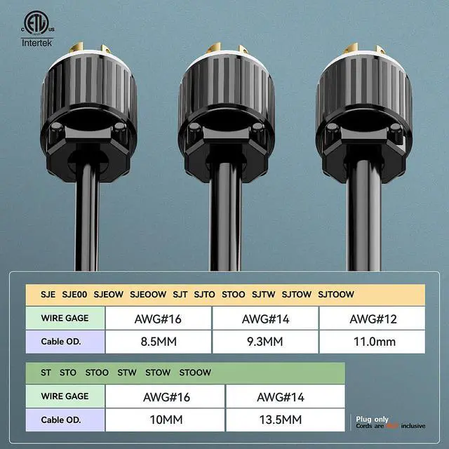 Alt view image 4 of 7 - 10Pack NEMA L5-15P Locking Plug, Twist Lock Male 15Amp 125Volt Generator Plugs, Industrial Grade Lock in Male 15A/125V Connector, ETL Listed Heavy Duty Plug for Generators Black/White Color