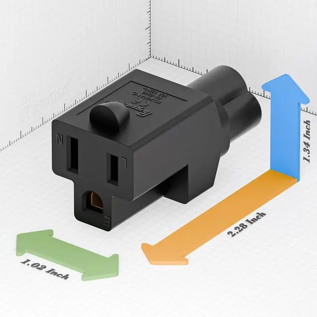 Alt view image 4 of 7 - 2 Pack IEC C6 to NEMA 5-15R Power Adapter