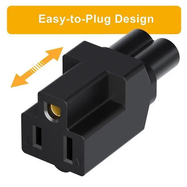 Alt view image 5 of 7 - 2 Pack IEC C6 to NEMA 5-15R Power Adapter