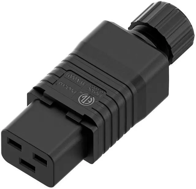 Main image of IEC 320 C19 Plug, 20A/125V, (ETL Verified) 16A/250V UPS/PDU Replacement Cord End Connector, 20AMP 16AMP UPS Plugs, Black