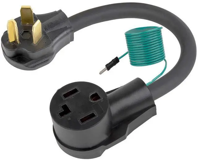 Main image of 1.5FT Nema 10-30P to 14-30R Dryer Adapter Cord, STW 10-AWG Heavy Duty 3-Prong Dryer Male to 4-Prong Dryer Female Adapter, 10-30P to 14-30R with Additional Green Ground Wire