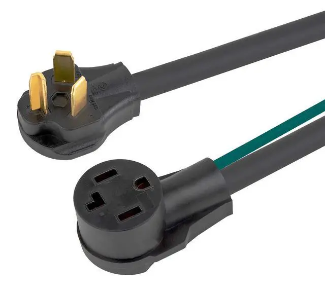 Alt view image 2 of 5 - 1.5FT Nema 10-30P to 14-30R Dryer Adapter Cord, STW 10-AWG Heavy Duty 3-Prong Dryer Male to 4-Prong Dryer Female Adapter, 10-30P to 14-30R with Additional Green Ground Wire